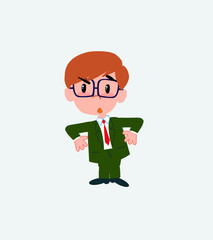 Businessman with glasses with an expression of unpleasant surprise.