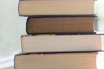 stack of books to read on the table