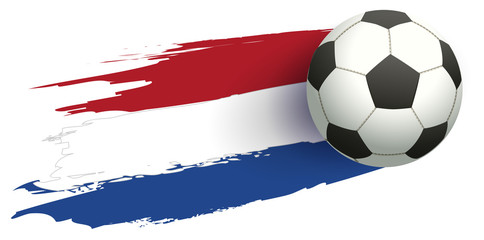 Flag of the netherlands and soccer ball © orensila