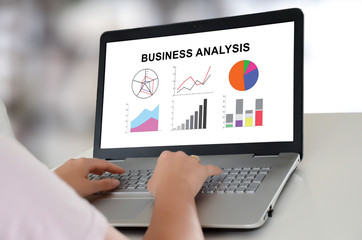 Business analysis concept on a laptop