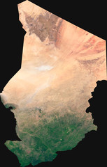 Large (14 MP) satellite image of Chad. Country photo from space. Isolated imagery of Chad. Elements of this image furnished by NASA.