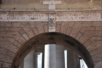 Rome. Ancient archway to Saint Peter's Square in the Vatican.