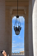 Rome. Details of the colonnade of G.L.Bernini formed by 284 monolithic columns 16 meters high, and...