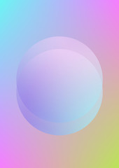 Circle fluid with round spheres. Gradient shapes on holographic background. Modern hipster template for covers, banners, flyers, report, brochure. Minimal circle fluid in vibrant neon colors.