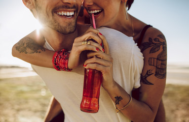 Couple having great summer holidays