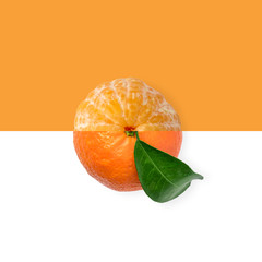 Creative layout made of mandarins. Flat lay. Food vegan concept.