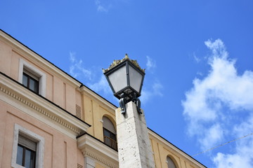 Rome. Facade and details of a religious historic building in the way of Conciliation on Vaticano.