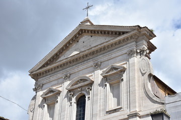 Rome. Church facade in the street of Conciliation.