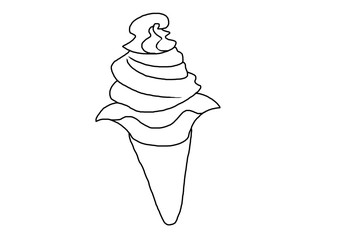ソフトクリームの塗り絵