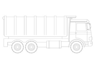 Garbage Truck blueprint - isolated