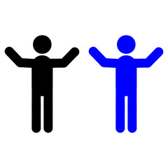 Man with a raised hand icon