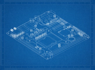 Computer Motherboard Architect blueprint