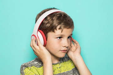 Child with music helmets