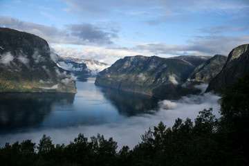 Fototapeta na wymiar view from the mountain to the fjord