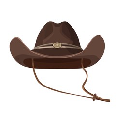 Vintage cowboy hat with lace in dark brown color