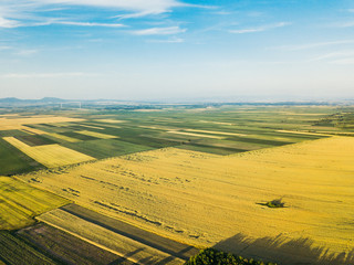 Aerial view of the countryside fields © marjan4782