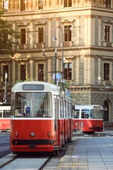 Fototapeten Straßenbahn in Wien, © nonglak