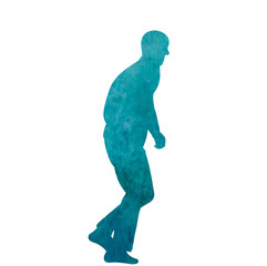  silhouette watercolor male walking