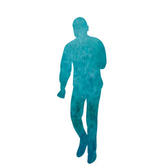 vector, isolated, silhouette of a watercolor man