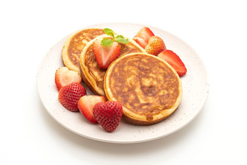 pancake with fresh strawberries