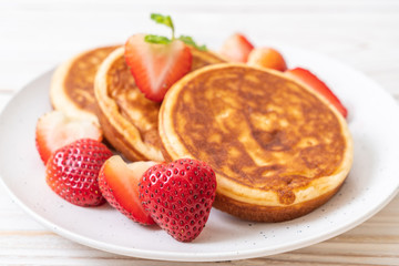 pancake with fresh strawberries