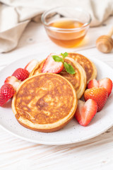 pancake with fresh strawberries