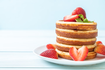 pancake with fresh strawberries