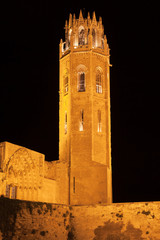Fototapeta premium Tower of the Seu Vella at Night