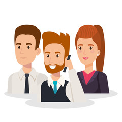 business people isometric avatars vector illustration design