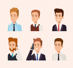 Fototapeta premium business men isometric avatars vector illustration design