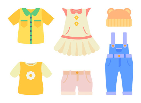 Baby Clothes Collection Poster Vector Illustration