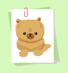 Dwarf Spitz Picture Poster Vector Illustration