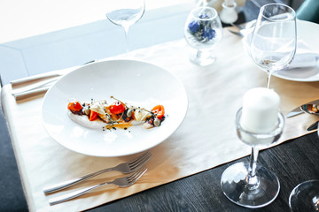 Focused perfect dish on the table