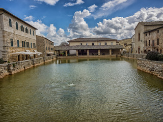 Naklejka premium Thermal bath in the center of Bagno Vignoni, Tuscany