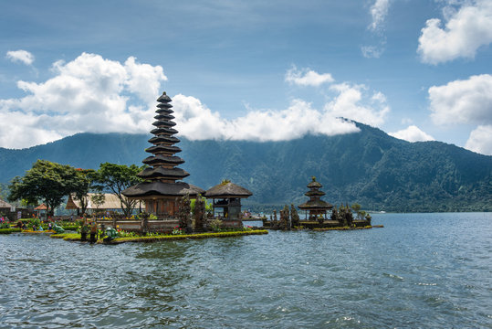 Pura Ulu Danau Temple Scenery In Bali,Indonesia