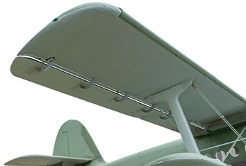 tail and wing of old airplane