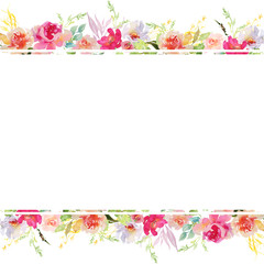 Wedding frame wreath green and purple flowers ornament