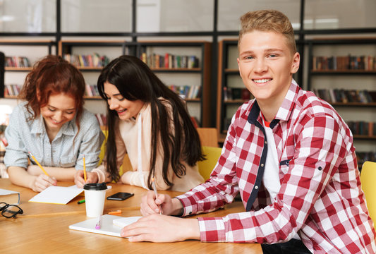 Group of cheerful teenagers