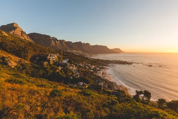Fotobehang Beautiful sunset view of the 12 Apostles in Cape Town © bradleyvdw