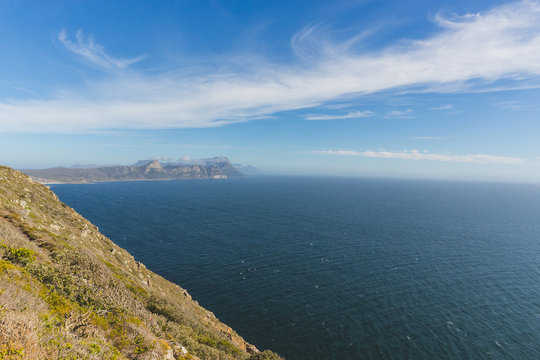 View of False Bay from Cape Point in Cape Town