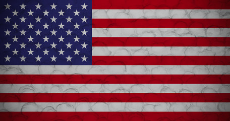 Naklejka premium USA flag on fragment of concrete wall textured