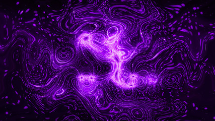 3D rendering of abstract twists and prominences from bright particles. Patterns from light spots