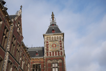 Amsterdam, Netherlands - May 16, 2018: View of Centraal station in Amsterdam