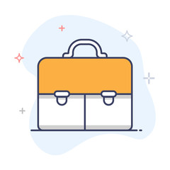 Briefcase line icon. Suitcase, portfolio symbol, vector illustration.