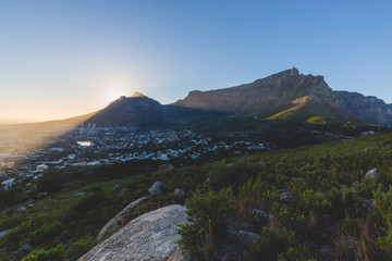 Table Mountain in Cape Town at sunrise