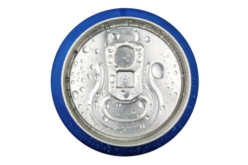 cold soda can on white