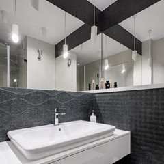 Black and white bathroom
