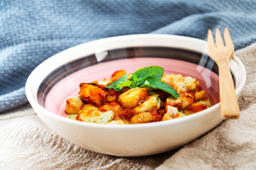 mashed chicken and tomatoes zucchini