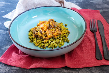 Vegetarian meals Bulgur - Butternut and oriental bean