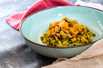 Vegetarian meals Bulgur - Butternut and oriental bean